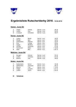 Ergebnisliste Rutscherlderby 2016
