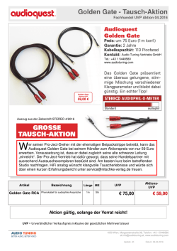 Golden Gate - Tausch-Aktion - Audio Tuning Vertriebs GmbH