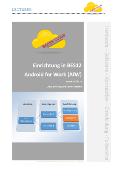 Einrichtung in BES12 Android for Work (AfW)