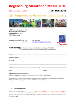 Anmeldeformular - Regensburg Marathon