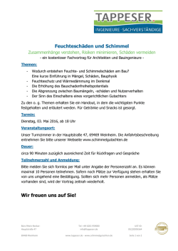 Feuchtesch&auml;den und Schimmel (f&uuml;r Architekten und Bauingenieure)