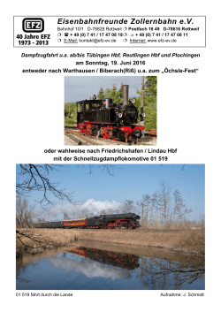 Flyer Öchsle - Eisenbahnfreunde Zollernbahn