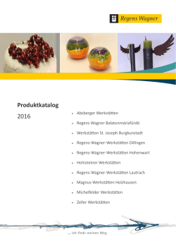 Produktkatalog 2016 - Regens Wagner Michelfeld