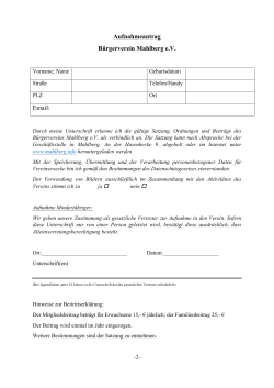 Aufnahmeantrag Bürgerverein Mahlberg eV Email