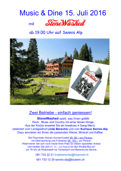 Music & Dine 15. Juli 2016 - Sennis-Alp