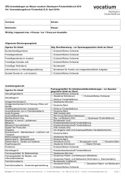 (RS) Anmeldebogen zur Messe vocatium Oberbayern