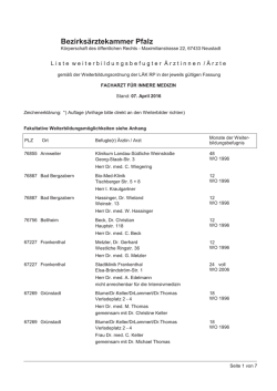 Innere Medizin - Bezirks&auml;rztekammer Pfalz