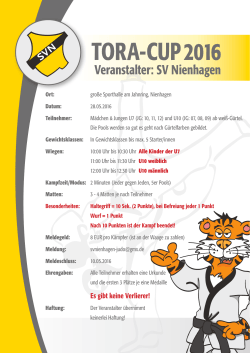 TORA-CUP 2016 - Judo im TKJ Sarstedt
