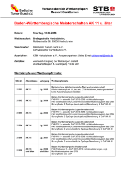 Baden-Württembergische Meisterschaften weiblich