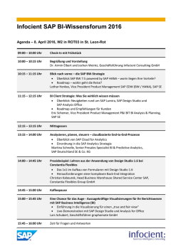 Infocient SAP BI-Wissensforum 2016