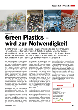 Green Plastics – wird zur Notwendigkeit