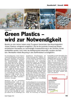 Green Plastics &ndash; wird zur Notwendigkeit