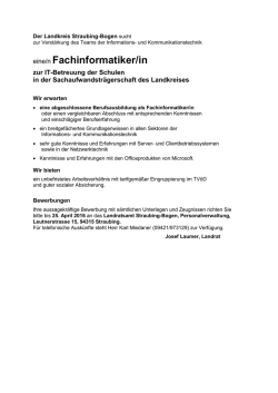 eine/n Fachinformatiker/in zur IT-Betreuung der Schulen