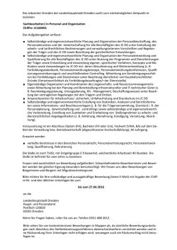 Sachbearbeiter/-in Personal und Organisation