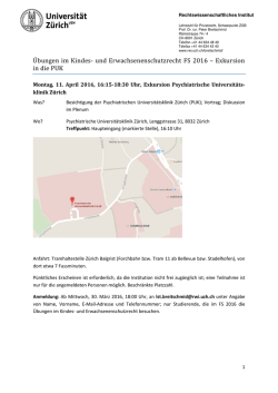 Informationen Exkursion PUK - Rechtswissenschaftliches Institut