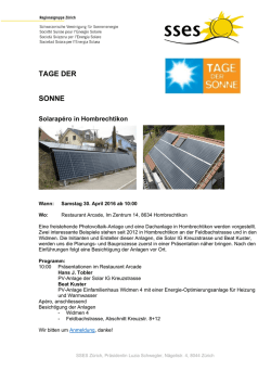 TAGE DER SONNE - bei der SSESZH
