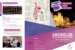 Heilig-Rock-Tage 2016: Programmheft Abendlob