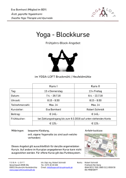 Yoga - Blockkurse - Yoga Loft Bruckmühl