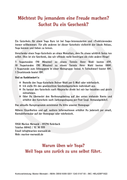 Gutschein - Yoga - Marion Merwald