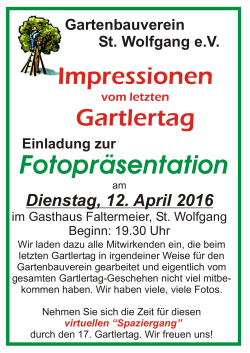 Gartlertagimpressionen am 12.4.16 - Gartenbauverein St. Wolfgang