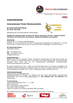 Ausschreibung - Tiroler Golfverband