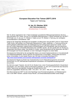Messeprofil European Education Fair Taiwan (EEFT)