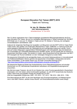 Messeprofil European Education Fair Taiwan (EEFT)
