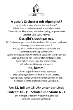 A ganz´s Orchester mit Alpenblick?