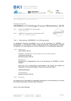 HERMES 5 Frühlings-Forum Winterthur 2016