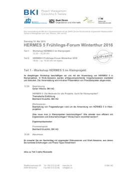 HERMES 5 Fr&uuml;hlings-Forum Winterthur 2016