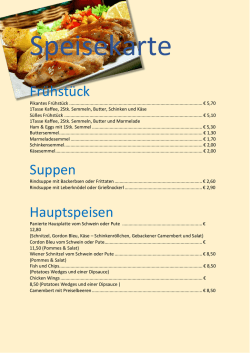 Speisekarte - Kingstons Pub-Cafe