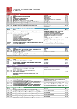 PROGRAMM STUDIENINFORMATIONSABEND