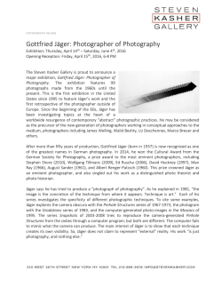Gottfried J&auml;ger: Photographer of Photography