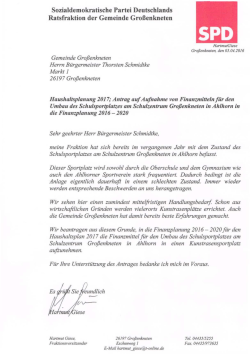 Antrag der SPD-Ratsfraktion zum Umbau des Schulsportplatzes am