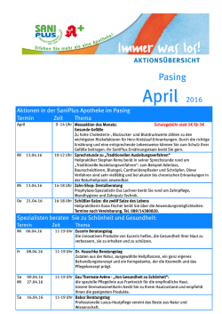 Aktionen in Pasing diesen Monat