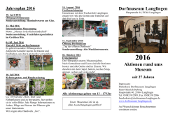 Jahresplan 2016 - Dorfmuseum Langlingen