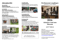 Jahresplan 2016 - Dorfmuseum Langlingen