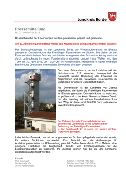 Druckschl&auml;uche der Feuerwehren werden