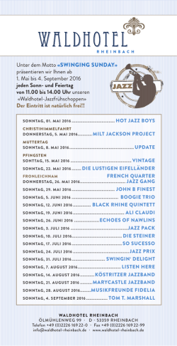 Jazz Fr&uuml;hschoppen - Waldhotel Rheinbach