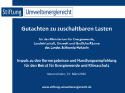 Erlass einer VO zu zuschaltbaren Lasten