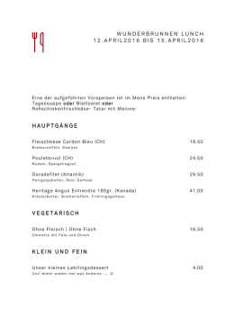 Mittagsmenü - WUNDERBRUNNEN