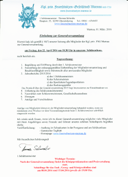 Einladung zur Generalversammlung 2016 - Feuerschuetzen