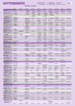 Gottesdienstplan