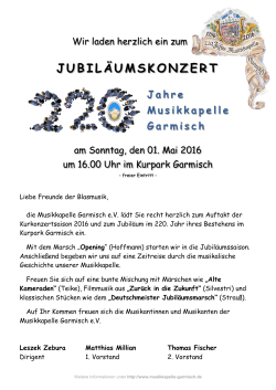 jubiläumskonzert - Musikkapelle Garmisch eV