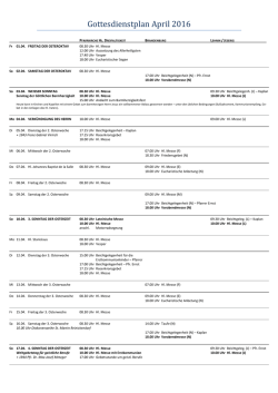 Gottesdienstplan April 2016