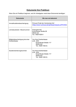 Dokumente f&uuml;rs Praktikum