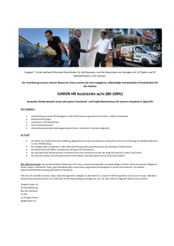 JUNIOR HR Assistentin w/m (80-100%)