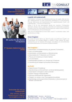 IT System Administrator (m/w)