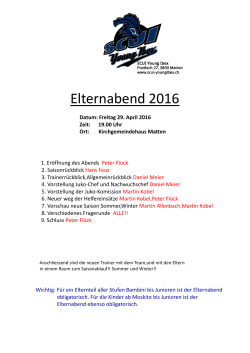 Elternabend 2016 - SCUI Young Ibex