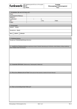 Nr.: Datum: Formblatt Erfassungsbogen Fehlermanagement f.locx 1
